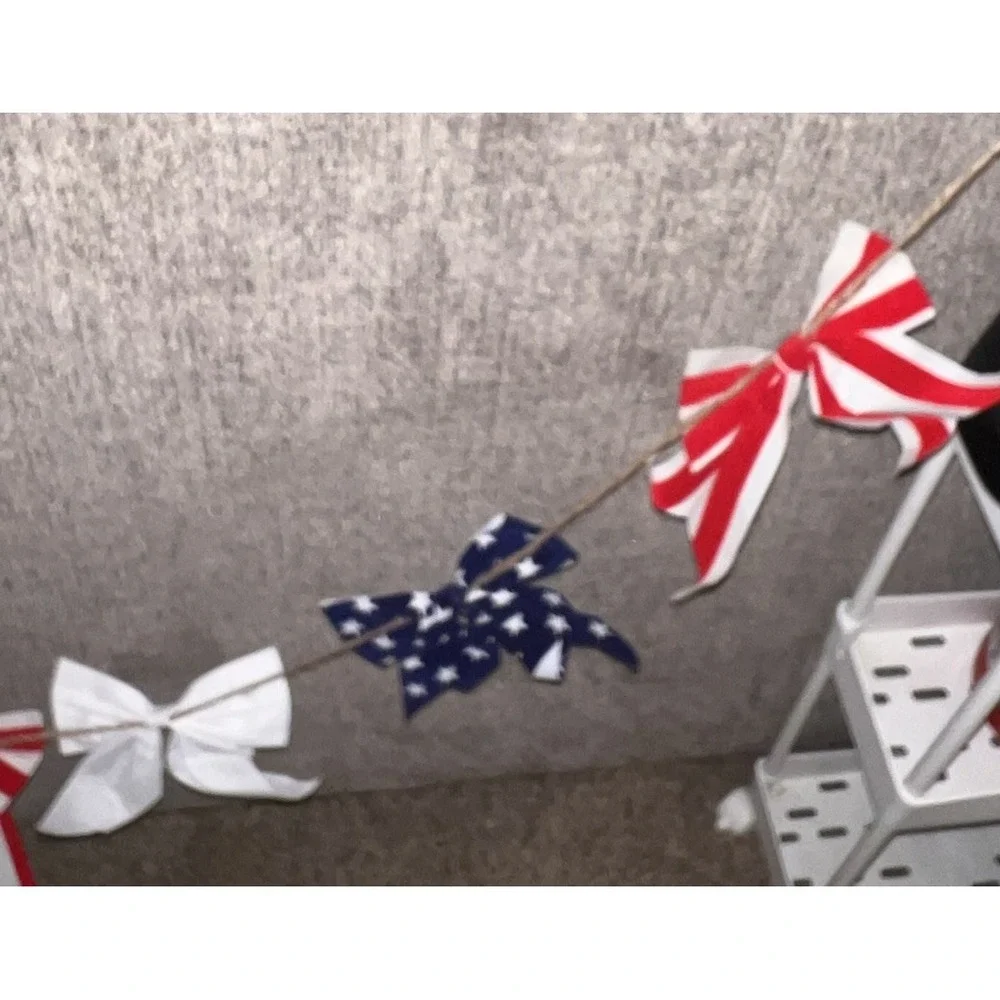 Vintage Americana Bow Garland Banner Patriotic 4th of July 65